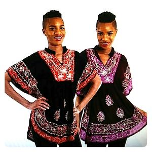 Batik Flower Poncho - Dashiki